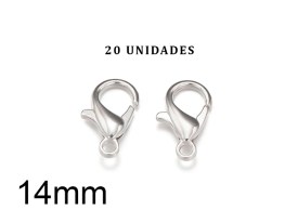 Mosquetones de Metal Color Plateado 14mm